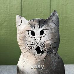 Vtg MARY GATES DEWEY STUDIO POTTERY Ceramic CAT 2002 Small Chip On Ear