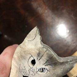 Vtg MARY GATES DEWEY STUDIO POTTERY Ceramic CAT 2002 Small Chip On Ear