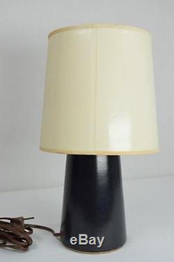 Vtg MCM 1960's Marshall Studios Pottery Gordan & Jane Martz Dark Grey Table Lamp
