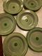 Vtg MCM ART STUDIO Set 6 Red Clay 8.5 Pottery Bowls Portugal Green Stripe