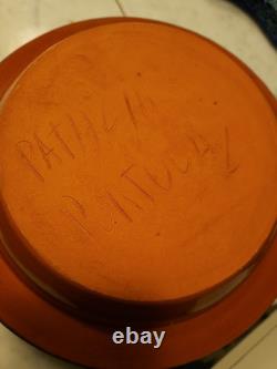 Vtg MCM ART STUDIO Set 6 Red Clay 8.5 Pottery Bowls Portugal Green Stripe
