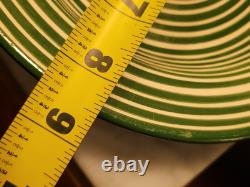 Vtg MCM ART STUDIO Set 6 Red Clay 8.5 Pottery Bowls Portugal Green Stripe