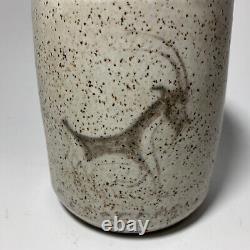 Vtg MCM R. Richard Tuck Studio Pottery Vase with Cave Drawing Indiana Potter