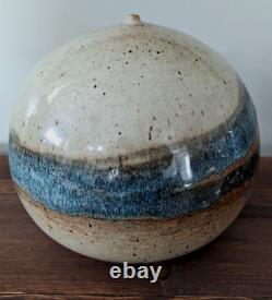 Vtg MCM R. Richard Tuck Studio Pottery Weed Vessel Vase Large 8 1/2 Dia