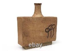 Vtg MCM Studio Art Pottery Rectangle Weed Pot Modernist Rectangle Vase Signed