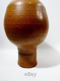 Vtg MIDCENTURY Studio POTTERY Organic 11 Footed BALL Vase SIGNED Danish Modern