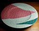 Vtg Masuo Ojima Studio Art Pottery bowl platter Memphis era pink teal geometric