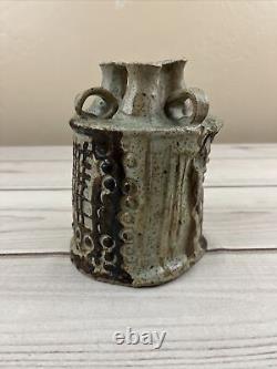 Vtg Maurice Grossman Studio Pottery Vase Tucson MCM Abstract Funky Rare Unique