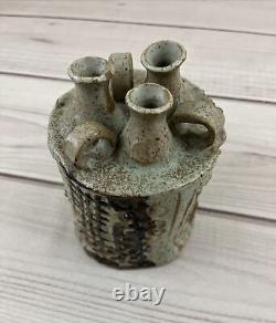 Vtg Maurice Grossman Studio Pottery Vase Tucson MCM Abstract Funky Rare Unique