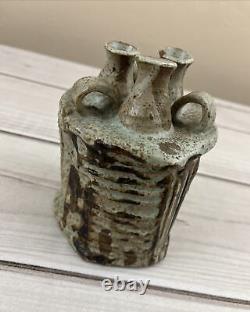 Vtg Maurice Grossman Studio Pottery Vase Tucson MCM Abstract Funky Rare Unique