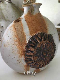 Vtg Mid Century Ceramic Studio Pottery Vase Vessel Sculpture Hullow Style