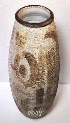 Vtg Mid-Century J. T. Abernathy Studio Art Pottery Stone Texture Vase Signed J. T Vtg Mid-Century J. T. Abernathy Studio Art Pottery Stone Texture Vase Signed J. T