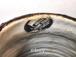 Vtg Mid-Century J. T. Abernathy Studio Art Pottery Stone Texture Vase Signed J. T