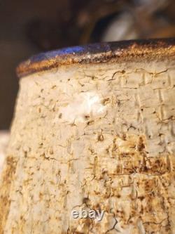 Vtg Mid-Century J. T. Abernathy Studio Art Pottery Stone Texture Vase Signed J. T