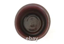 Vtg. Mid-Century Modern Etched Stoneware Planter Bowl Pot Textured Brown Pottery