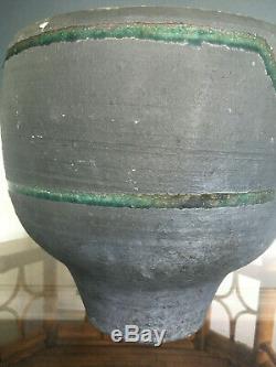 Vtg Mid Century Modern Large Ceramic Studio Raku Style Pottery Planter Signed
