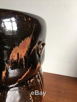 Vtg Mid Century Modern Malcolm Wright Tenmoku Studio Art Pottery Ceramic Vase