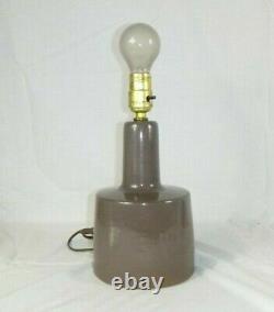 Vtg Mid Century Modern Marshall Studios Martz Ceramic Pottery Lamp Brown Glossy