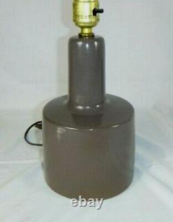 Vtg Mid Century Modern Marshall Studios Martz Ceramic Pottery Lamp Brown Glossy