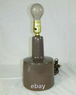 Vtg Mid Century Modern Marshall Studios Martz Ceramic Pottery Lamp Brown Glossy