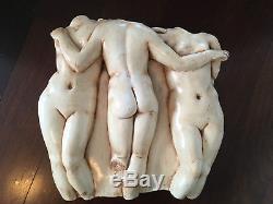 Vtg Mid Century Modern Plaster Nude Women Torso Figures Studio Pottery Wall Art
