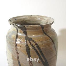 Vtg Mid Century Modern Studio Art Pottery Pot Vase Abstract Patt Signed Dennison