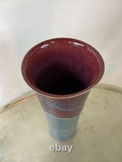 Vtg Mid Century Modern Studio Art Pottery Vase Signed Stuart