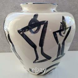 Vtg Mid Century Post Modern Studio Art Pottery Abstract Face Vase Picasso Style