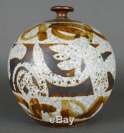 Vtg Mid Century STUDIO ART CERAMIC WEED POT Vase Pottery Abstract Signed