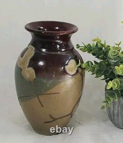 Vtg Mitchell Grafton RTP Studio Pottery Vase Earth Tones Hand Thrown Signed 2003