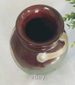 Vtg Mitchell Grafton RTP Studio Pottery Vase Earth Tones Hand Thrown Signed 2003