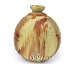 Vtg Modernist Studio Art Pottery Weed Pot Mid Century Modern Pillow Vase Signed