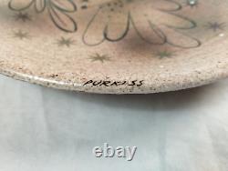 Vtg Myrton Purkiss Ceramic Plate Studio Pottery Stars & Leafy Flourishes Signed