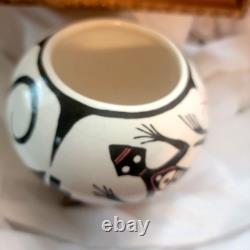 Vtg Native Style Pottery Pot Signed by Coy Quackenbush NC Artist Hand Painted