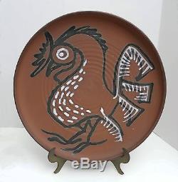 Vtg RAYMOND GALLUCCI Studio Pottery 15 ROOSTER CHARGER Allentown Pa Baum School