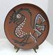 Vtg RAYMOND GALLUCCI Studio Pottery 15 ROOSTER CHARGER Allentown Pa Baum School