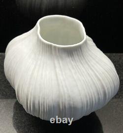 Vtg ROSENTHAL Vase Plissee Onion White Retro Freyer Garlic Modernist