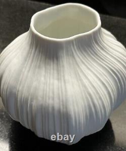 Vtg ROSENTHAL Vase Plissee Onion White Retro Freyer Garlic Modernist