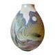 Vtg Raku Studio Iridescent Art Pottery Vase Vessel Signed Stunning Color