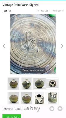 Vtg Raku Studio Iridescent Art Pottery Vase Vessel Signed Stunning Color