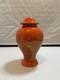 Vtg Rare Mid-Century Arners Gold Veins, Orange Lidded Vase Ceramic Pottery