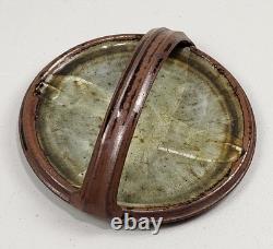 Vtg Rare Studio Art Pottery Plate Tray Handle 7 Stoneware Collector Signed USA