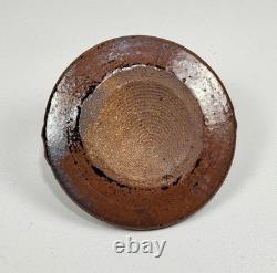 Vtg Rare Studio Art Pottery Plate Tray Handle 7 Stoneware Collector Signed USA