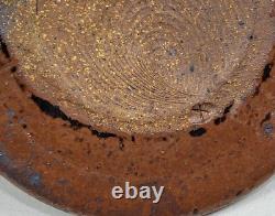 Vtg Rare Studio Art Pottery Plate Tray Handle 7 Stoneware Collector Signed USA