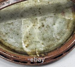 Vtg Rare Studio Art Pottery Plate Tray Handle 7 Stoneware Collector Signed USA