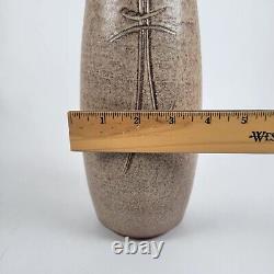 Vtg Richard Dick Lien Studio Pottery Vase Blue Glazed Neck Dual Handles 14