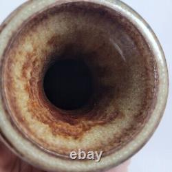 Vtg Richard Dick Lien Studio Pottery Vase Blue Glazed Neck Dual Handles 14