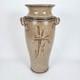 Vtg Richard Dick Lien Studio Pottery Vase Dual Handles Drip Glaze Signed 11.5