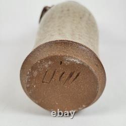 Vtg Richard Dick Lien Studio Pottery Vase Dual Handles Drip Glaze Signed 11.5