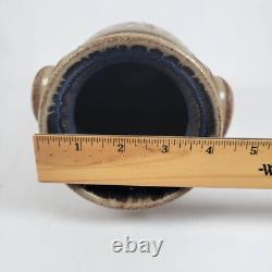 Vtg Richard Dick Lien Studio Pottery Vase Dual Handles Drip Glaze Signed 11.5